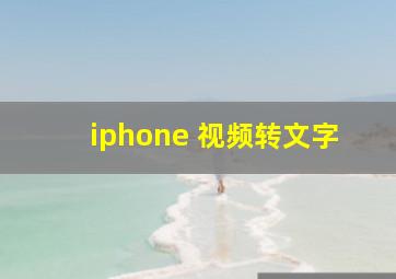 iphone 视频转文字